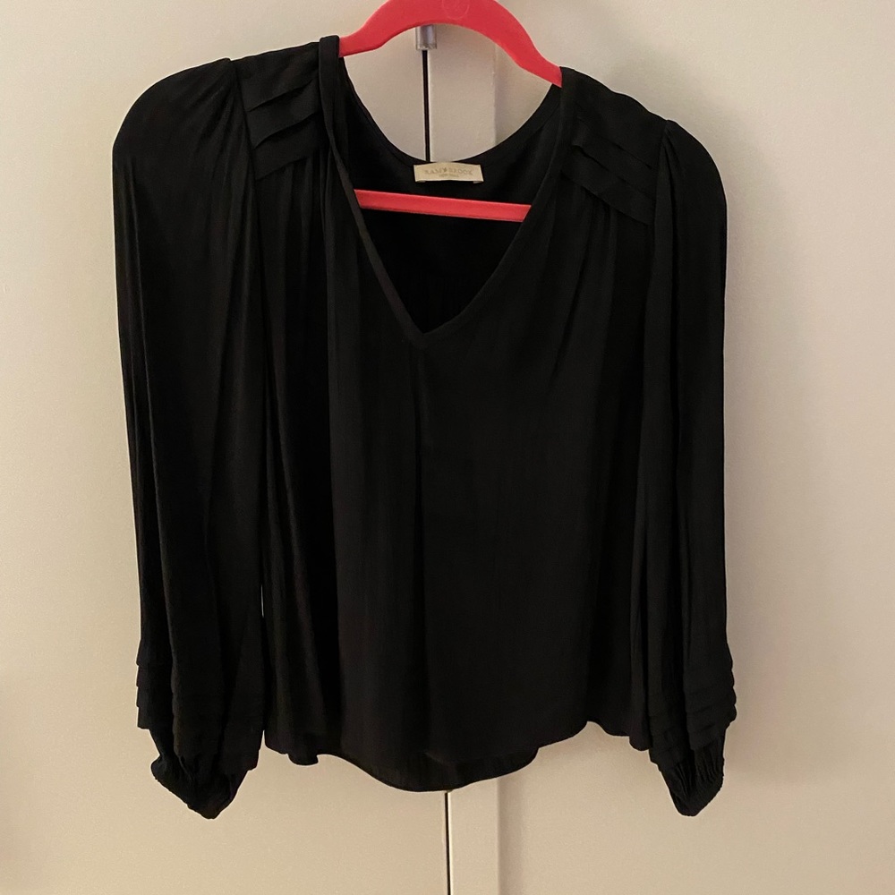 Ramy Brook Black silk v neck blouse